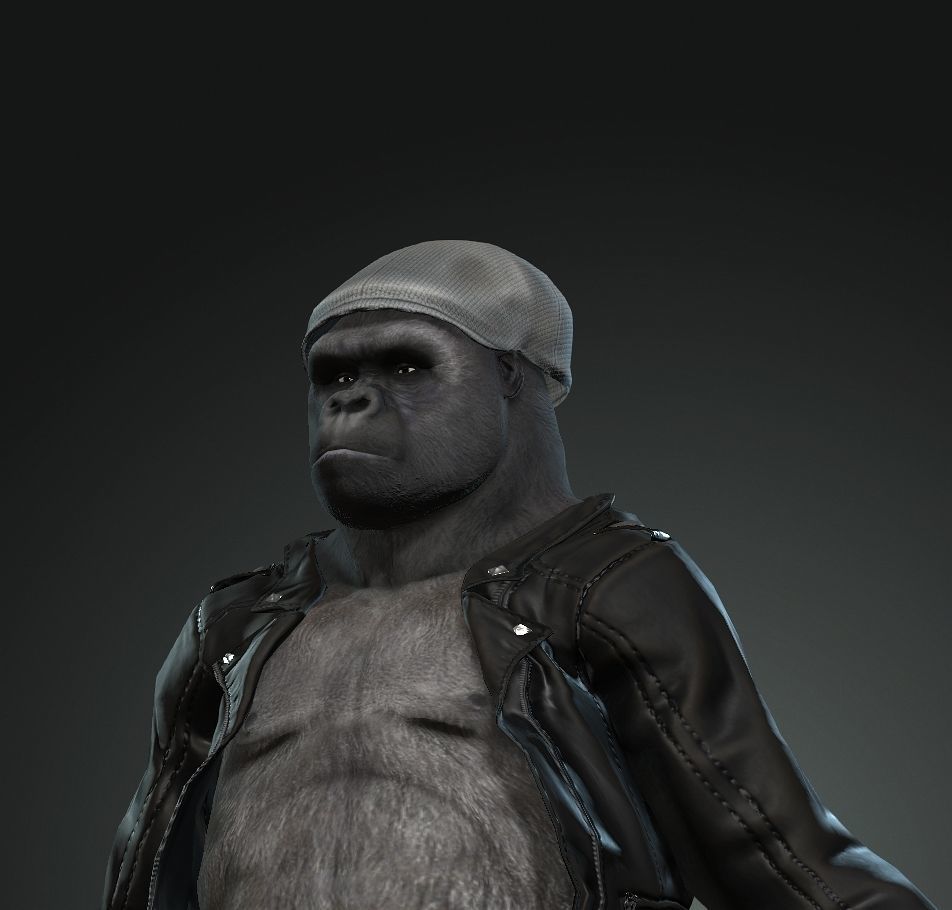 3d Strong Horror Gorilla Animal Model with Textures  3D model_6