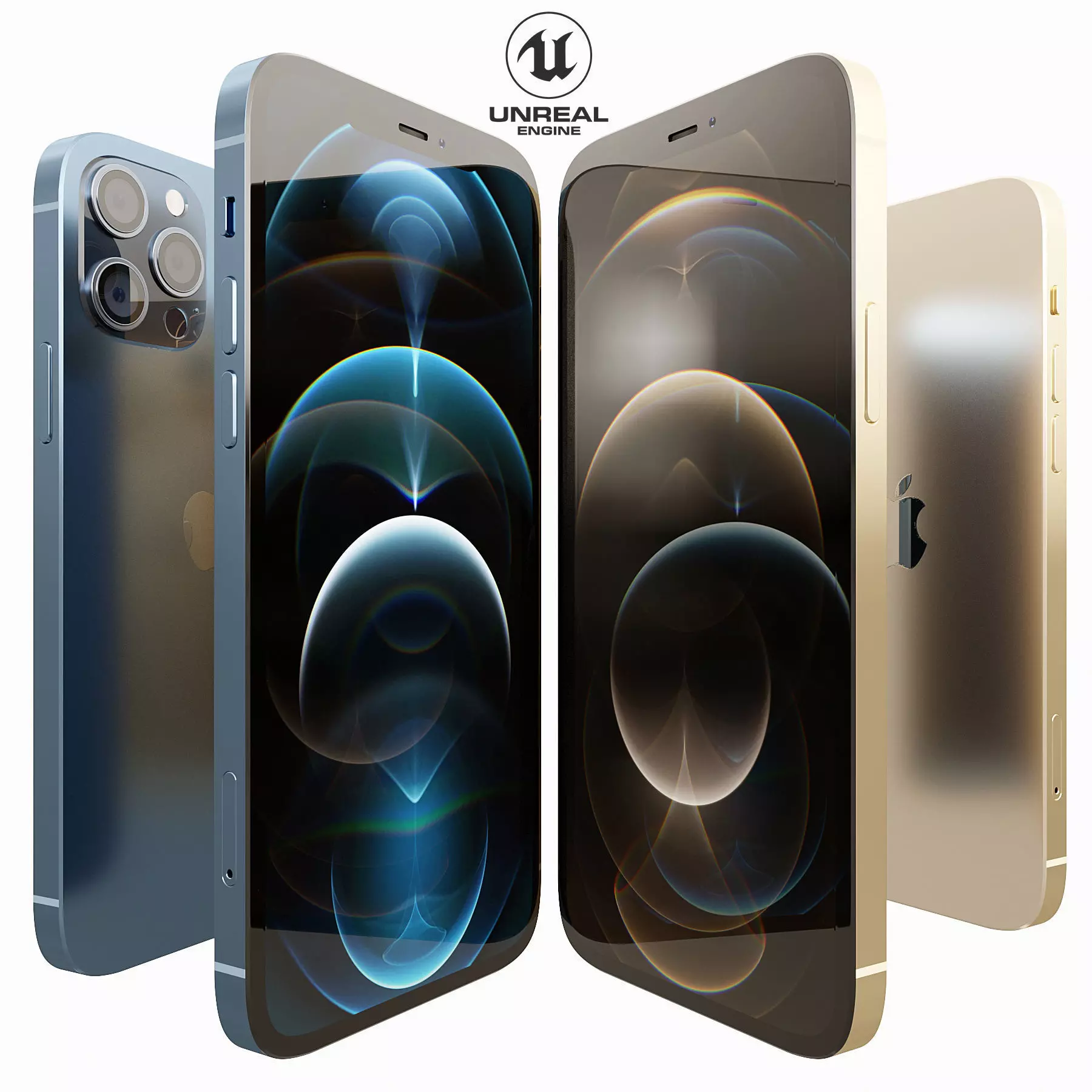 AVE Apple iPhone 12 PRO PBR UNREAL ENGINE Low-poly 3D model