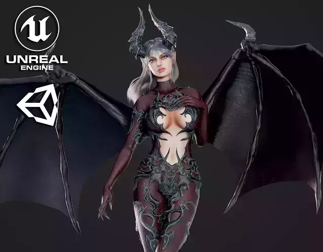 Succubus - Game Ready Low-poly 3D model