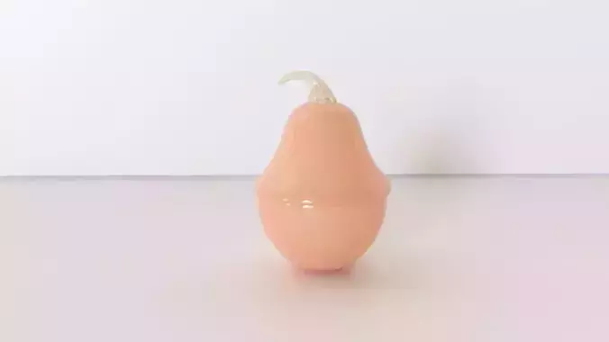 Shapely French Midcentury Pink Opaline Pear-Form Covered Bowl