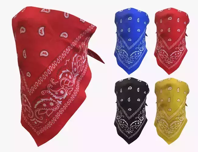 Bandanas four Low-poly 3D model