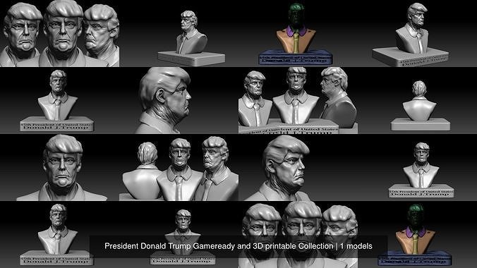 President Donald Trump Gameready and 3D printable Collection 