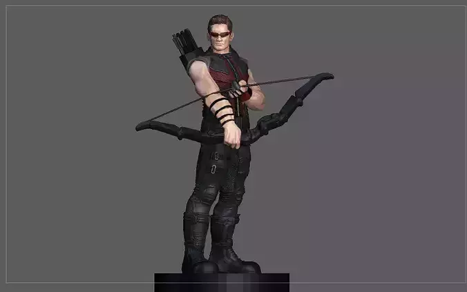 HAWKEYE AVENGERS MCU MARVEL JEREMY STATUE FIGURINE 3D print model