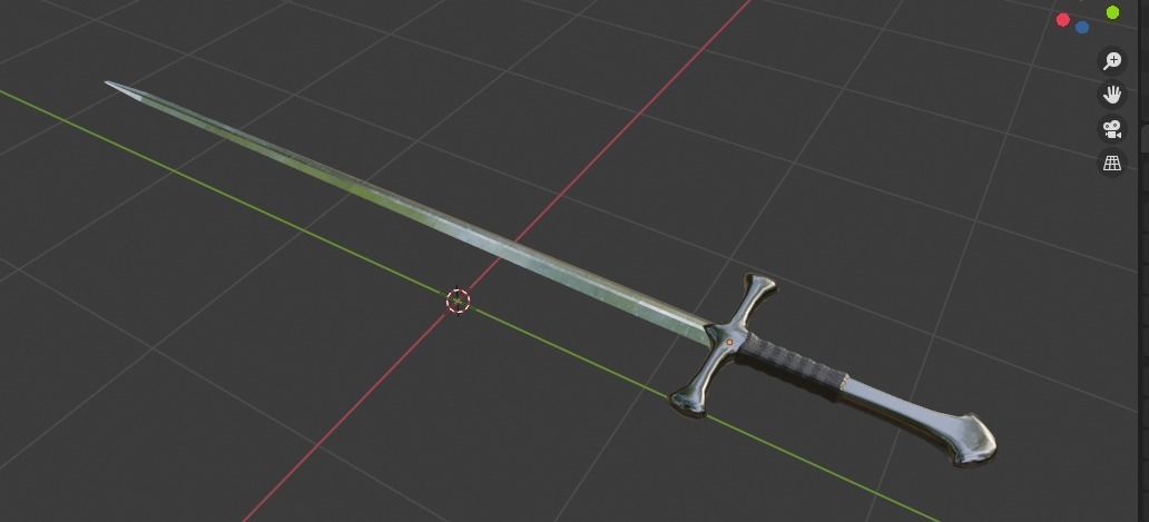 Narsil Sword from The Lord of the Rings Free 3D model_3
