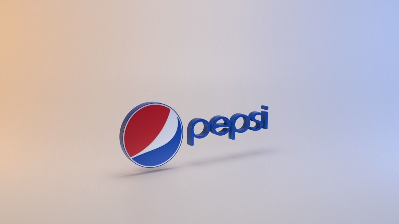 Pepsi logo Low-poly 3D model_11