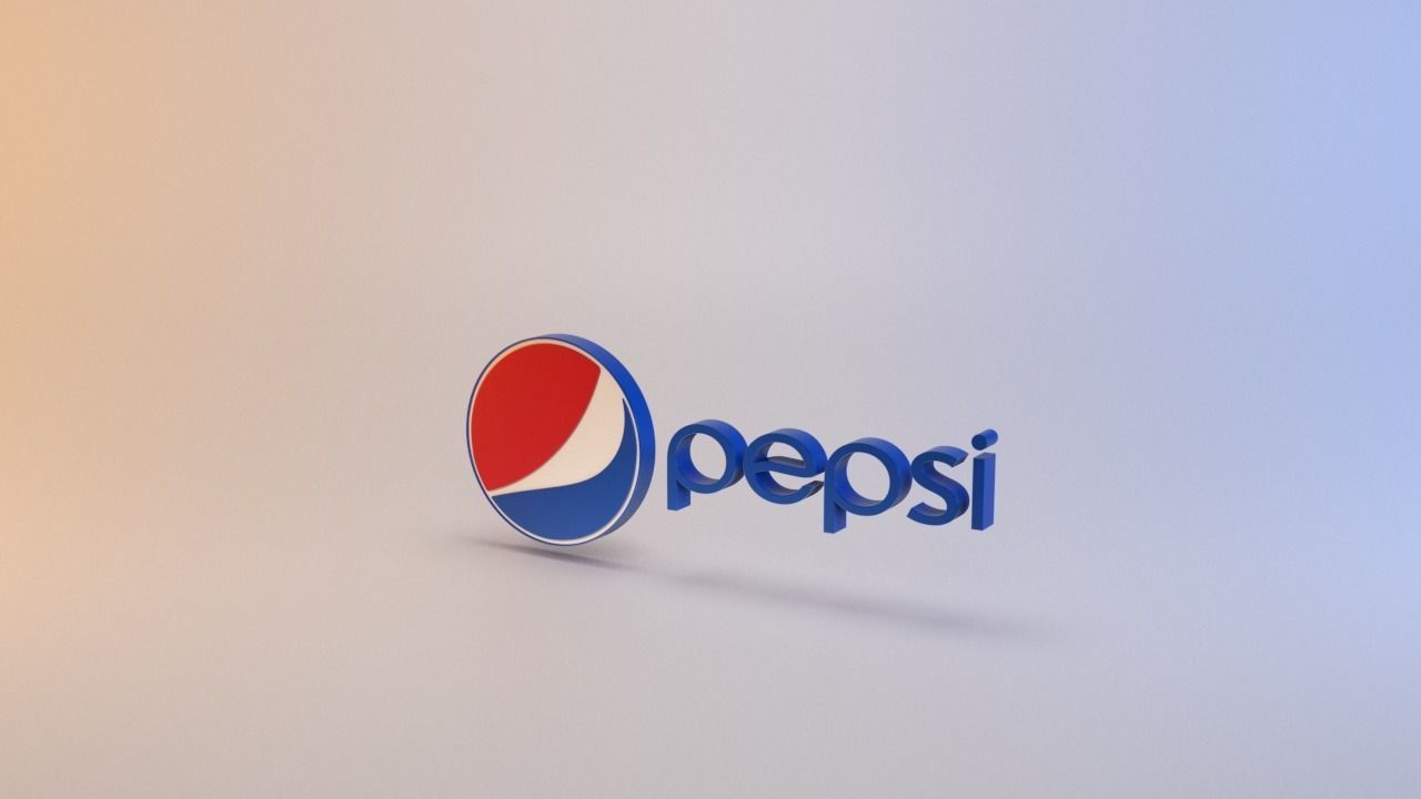 Pepsi logo Low-poly 3D model_3