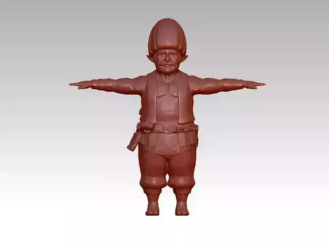 moustache funny cartoon man 3D print model