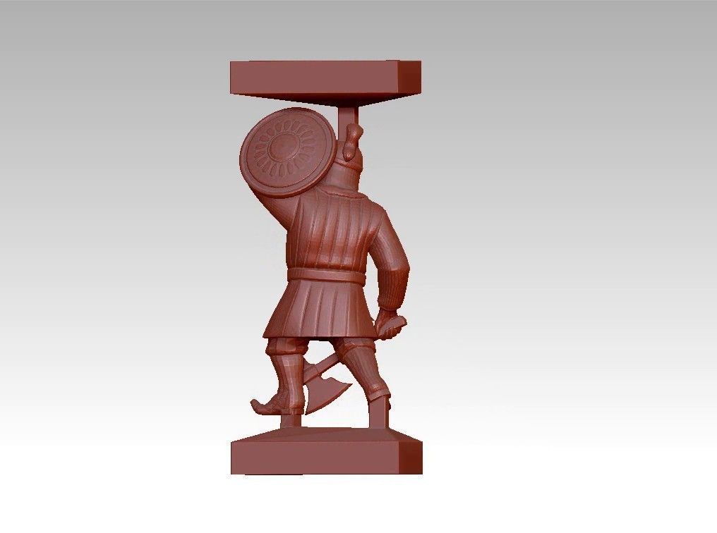 Warrior man Decor sculpture pillar 3D print model_7