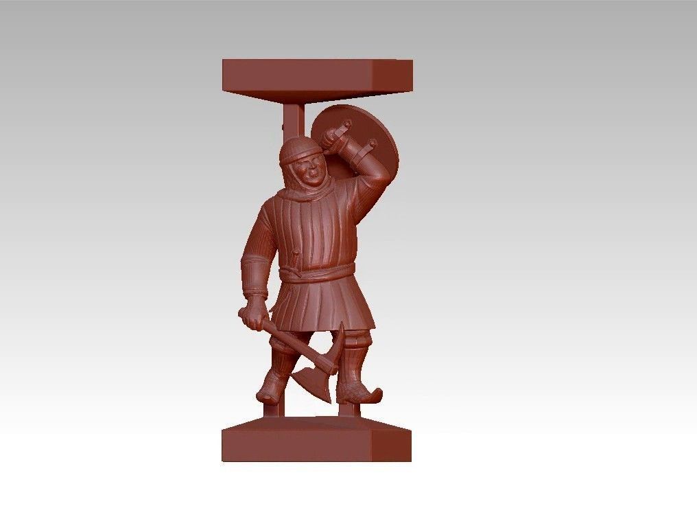 Warrior man Decor sculpture pillar 3D print model_16