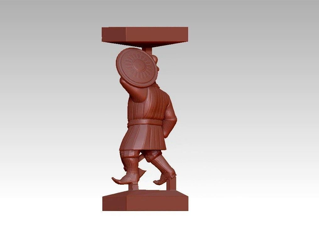 Warrior man Decor sculpture pillar 3D print model_10