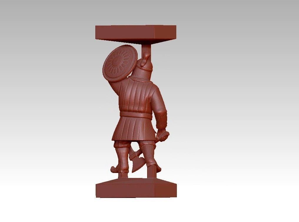 Warrior man Decor sculpture pillar 3D print model_6