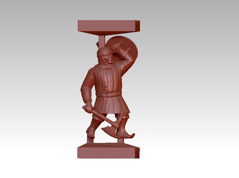 Warrior man Decor sculpture pillar 3D print model_17