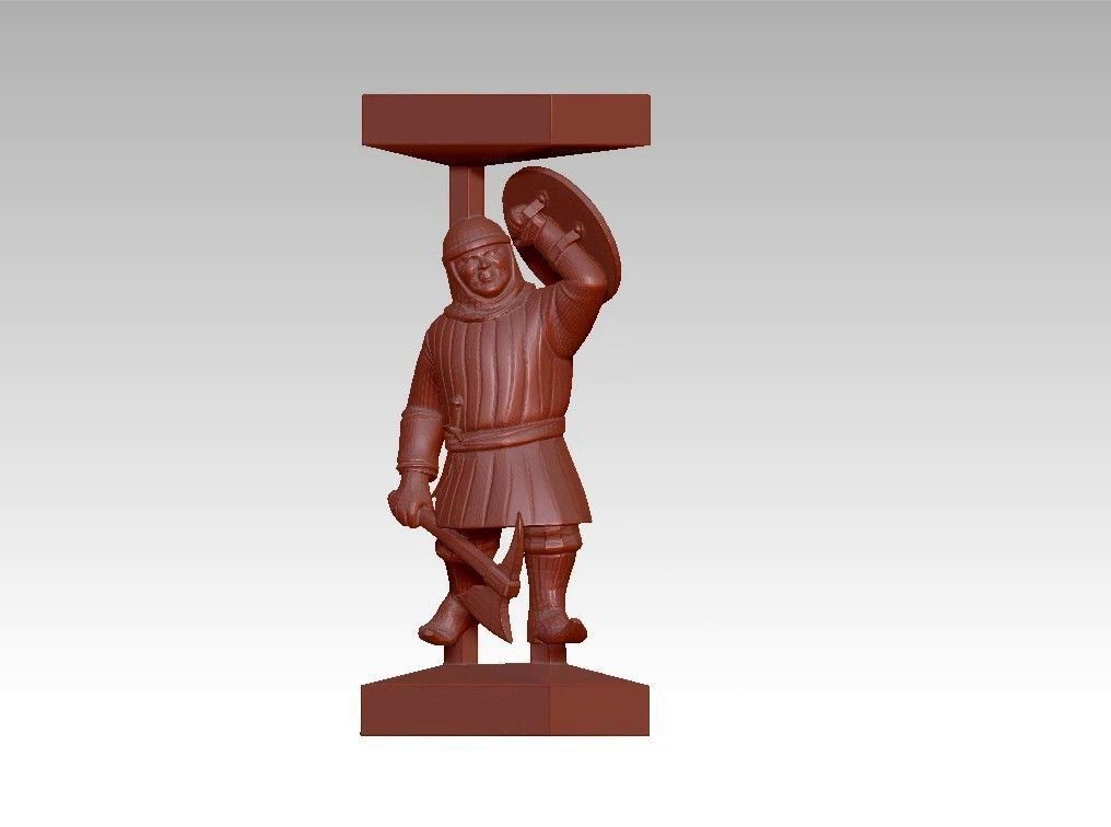 Warrior man Decor sculpture pillar 3D print model_15