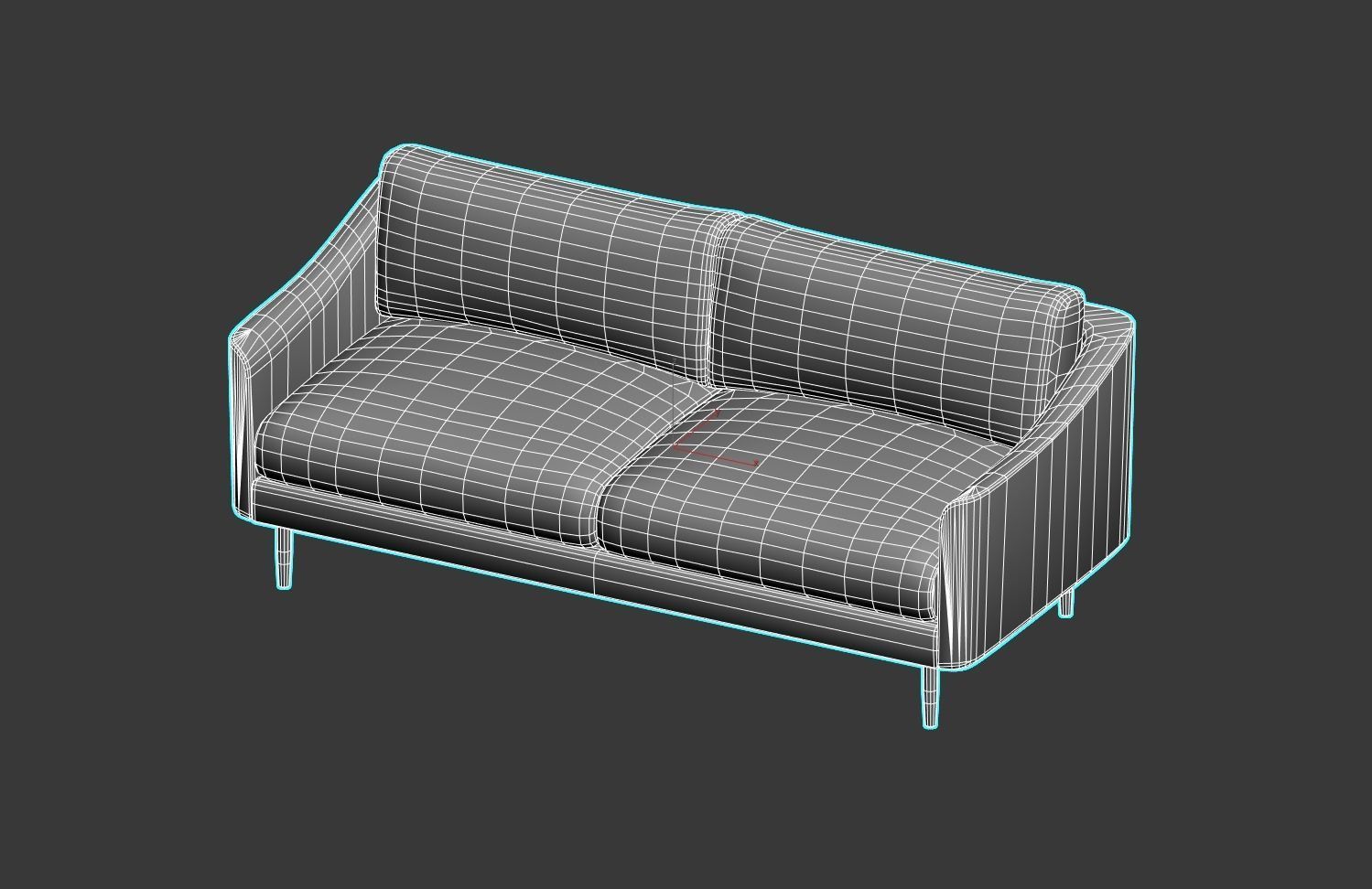 Sofa 01 Low-poly 3D model_11