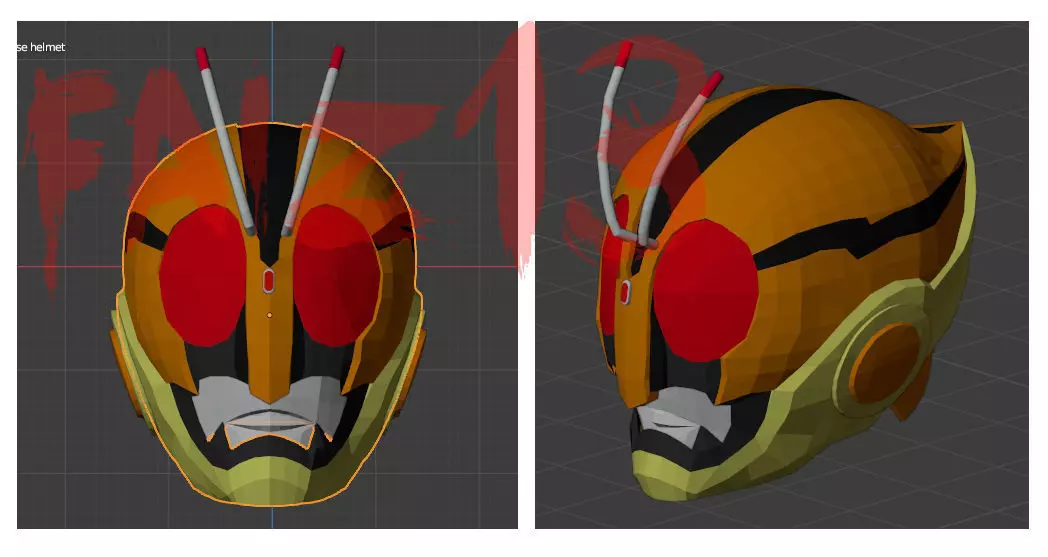 HELMET KAMEN RIDER YONGOU 3D model_0