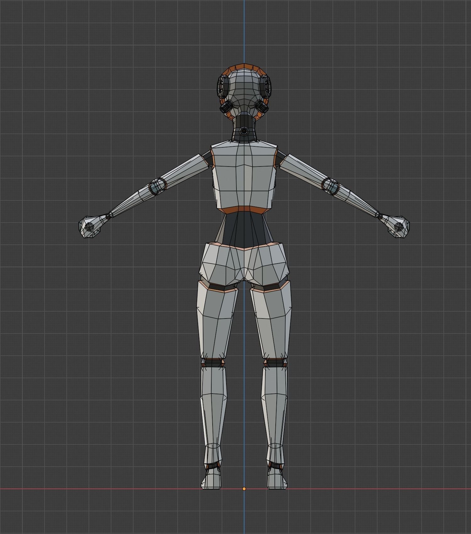 Dual-Sword Female Cyborg Low-poly 3D model_9