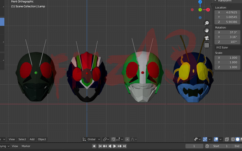 HELMET KAMEN RIDER NIGO THE FIRST 3D model_1