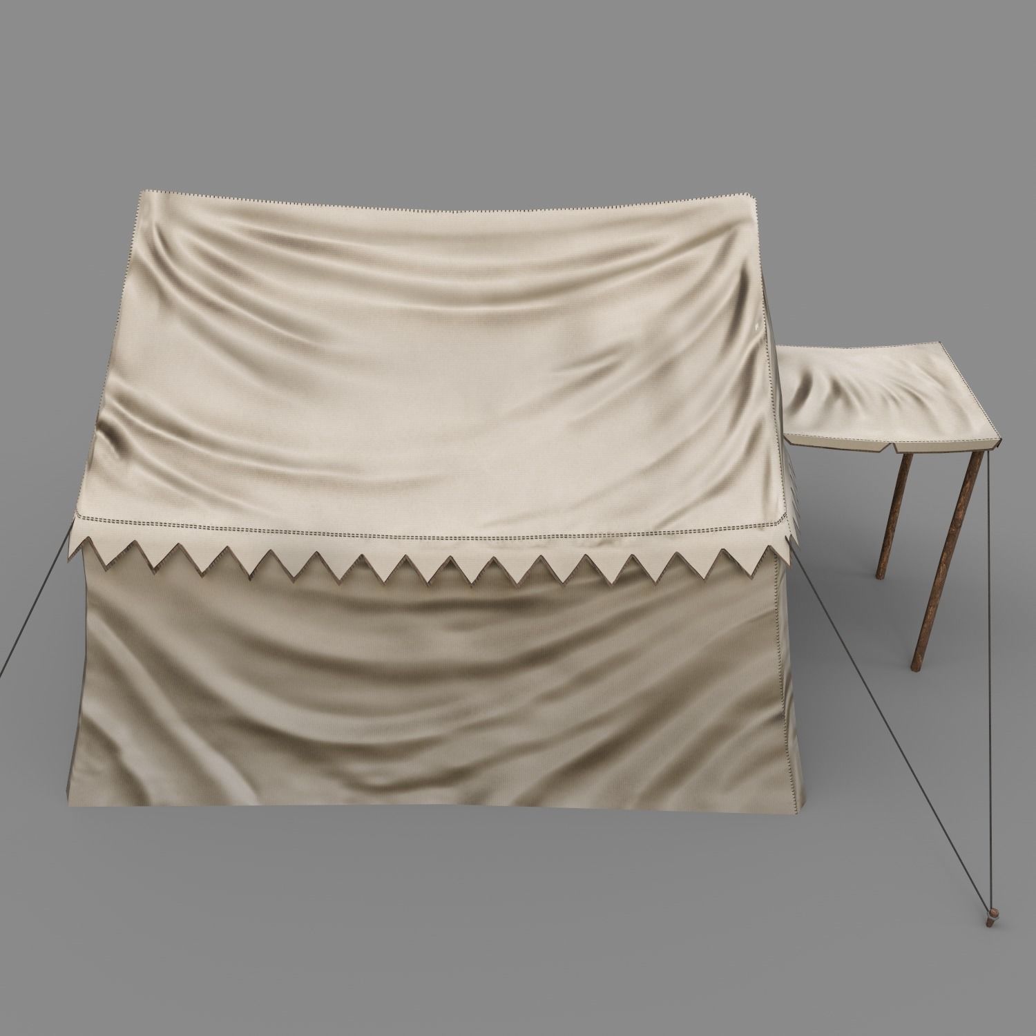 Big Tent Low-poly 3D model_4