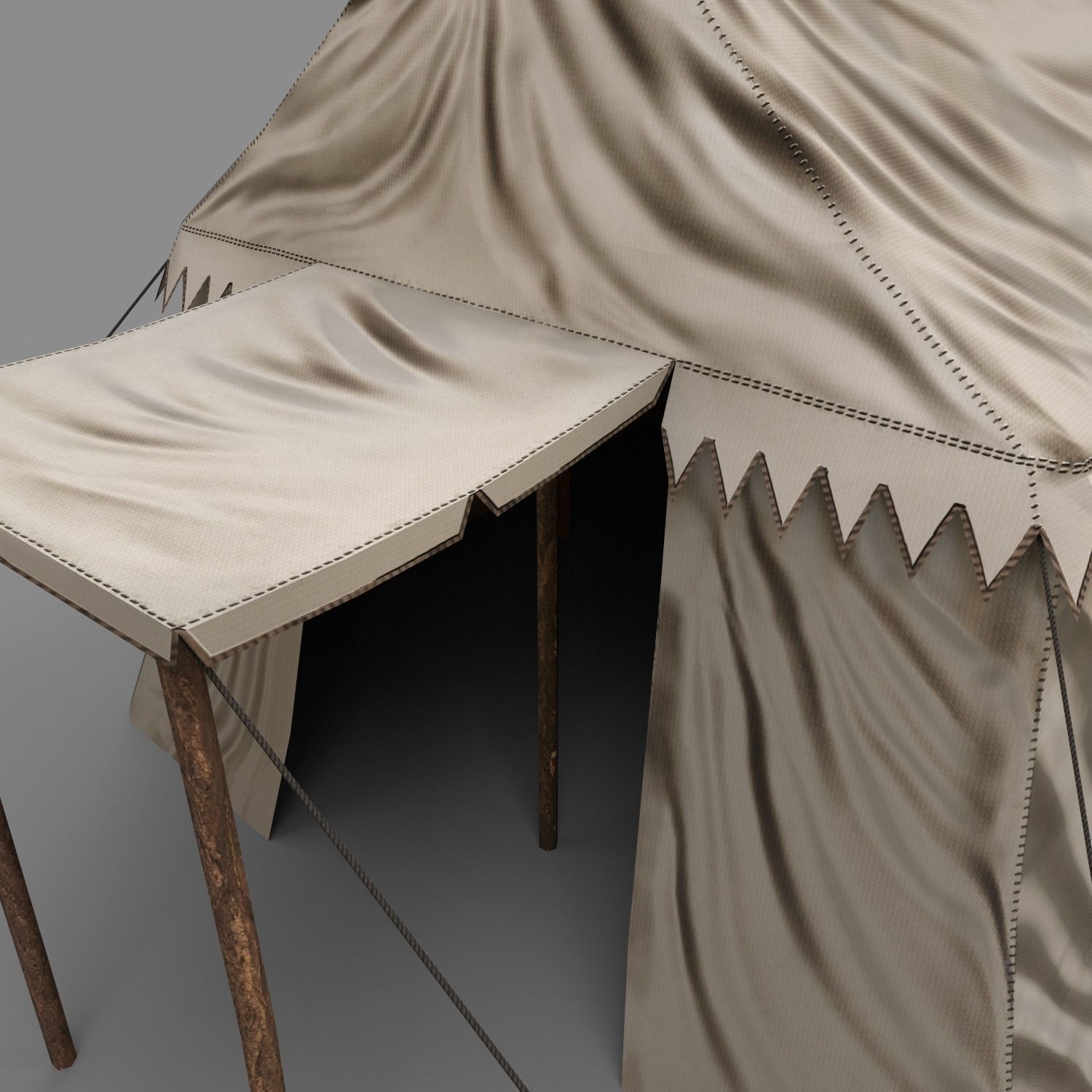 Big Tent Low-poly 3D model_5