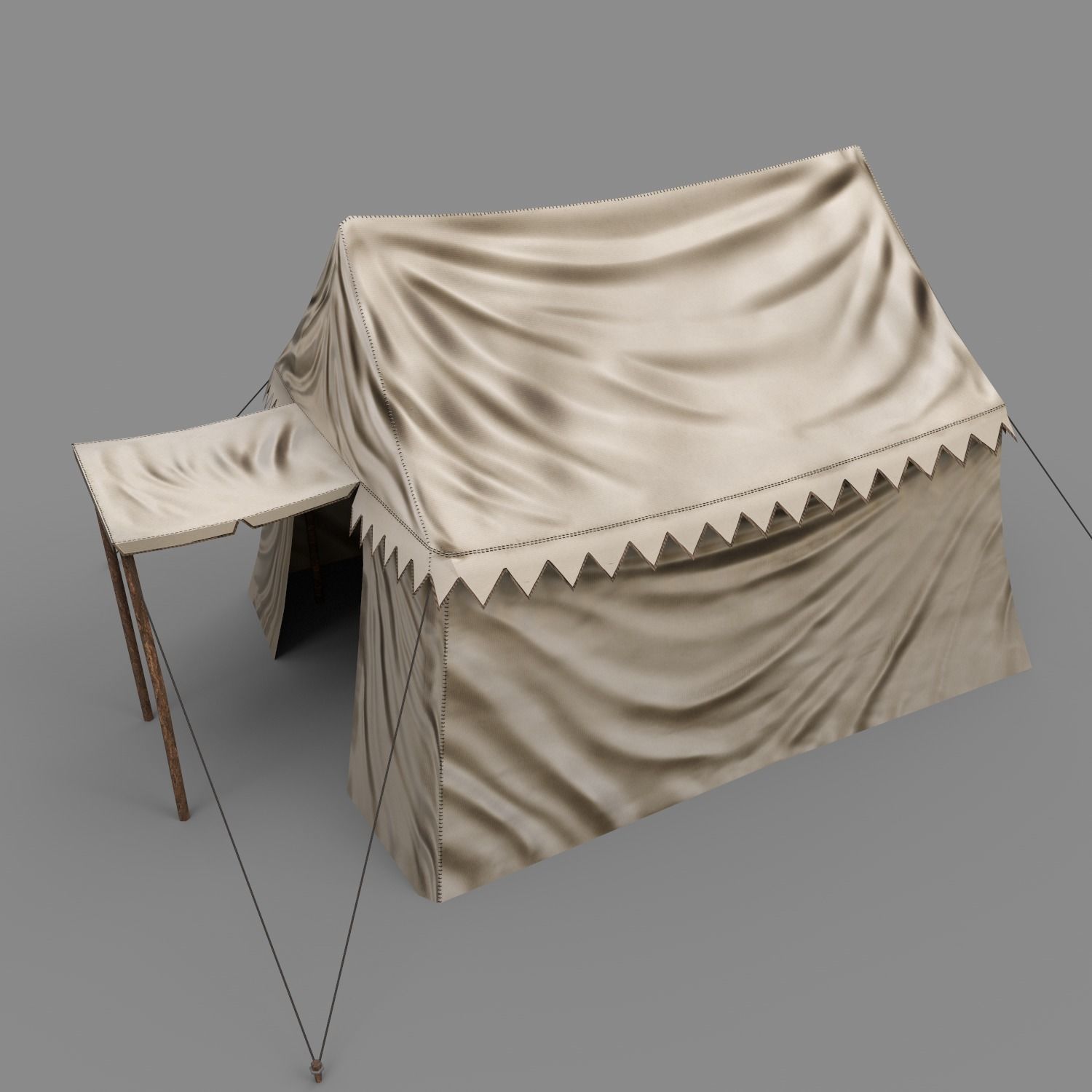 Big Tent Low-poly 3D model_1