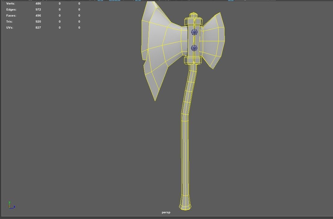 Fantasy Axe Low-poly 3D model_3