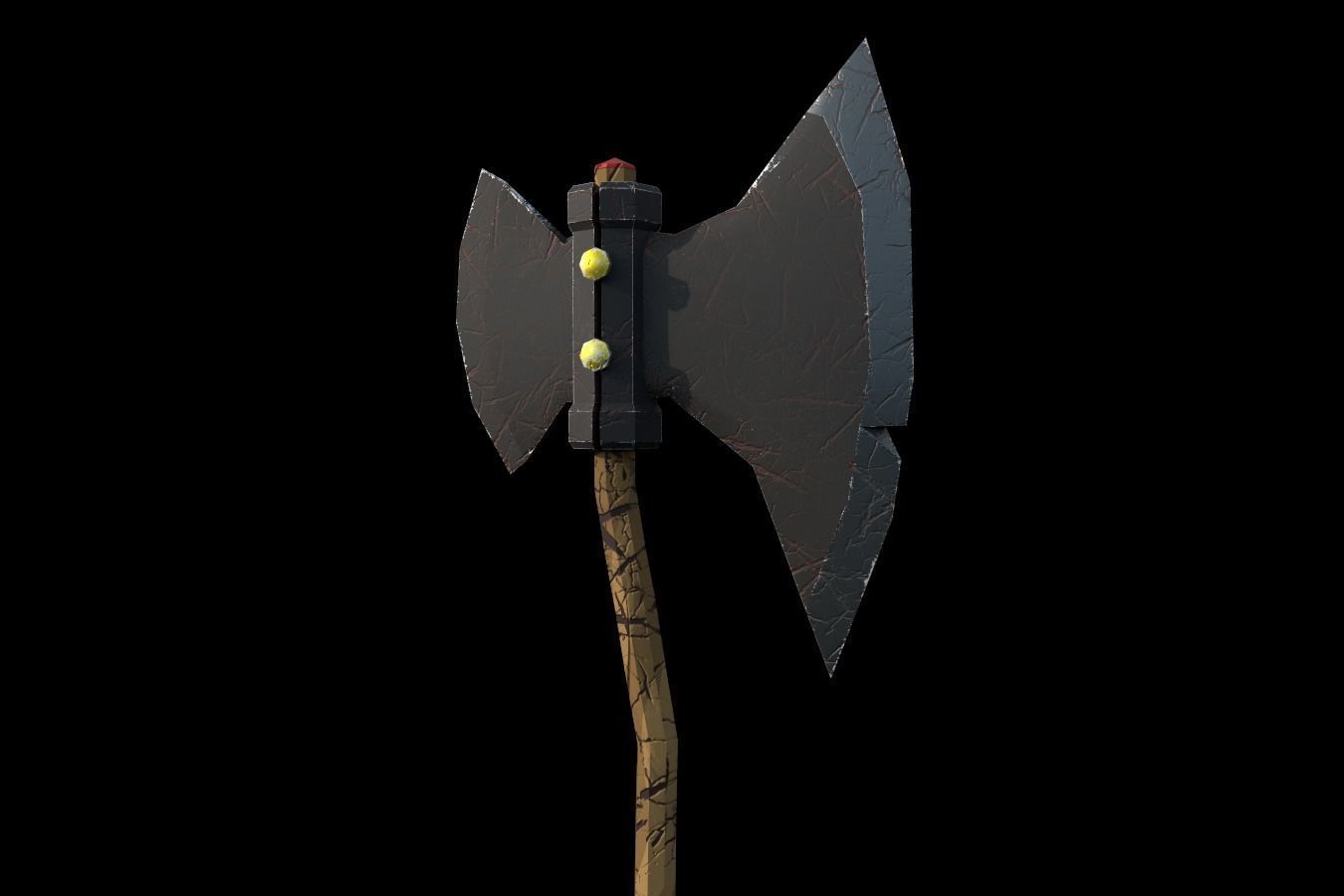 Fantasy Axe Low-poly 3D model_2