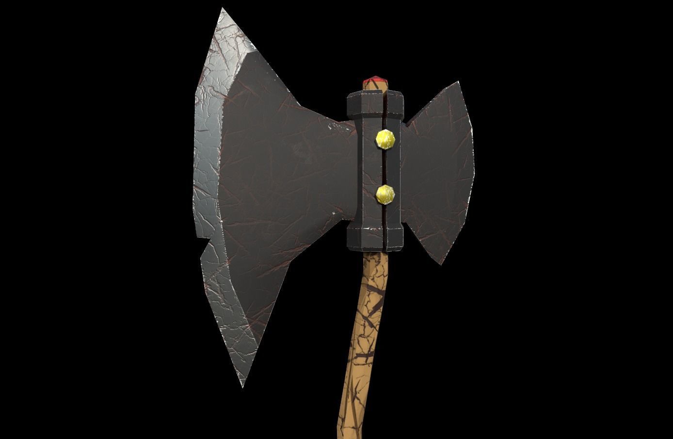 Fantasy Axe Low-poly 3D model_1