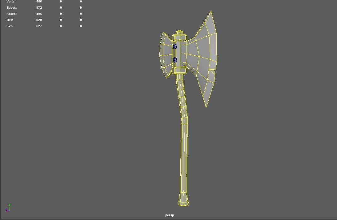 Fantasy Axe Low-poly 3D model_4