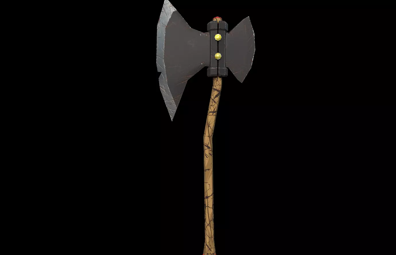 Fantasy Axe Low-poly 3D model_0