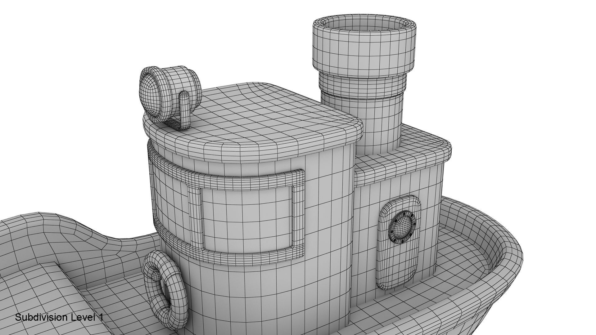 Cartoon boat 3D model_26