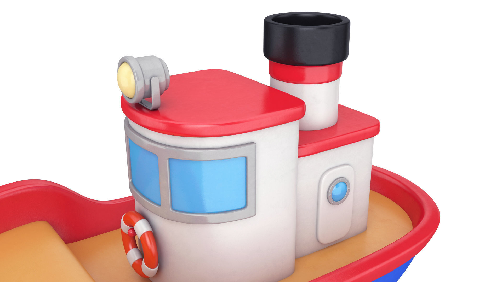 Cartoon boat 3D model_7