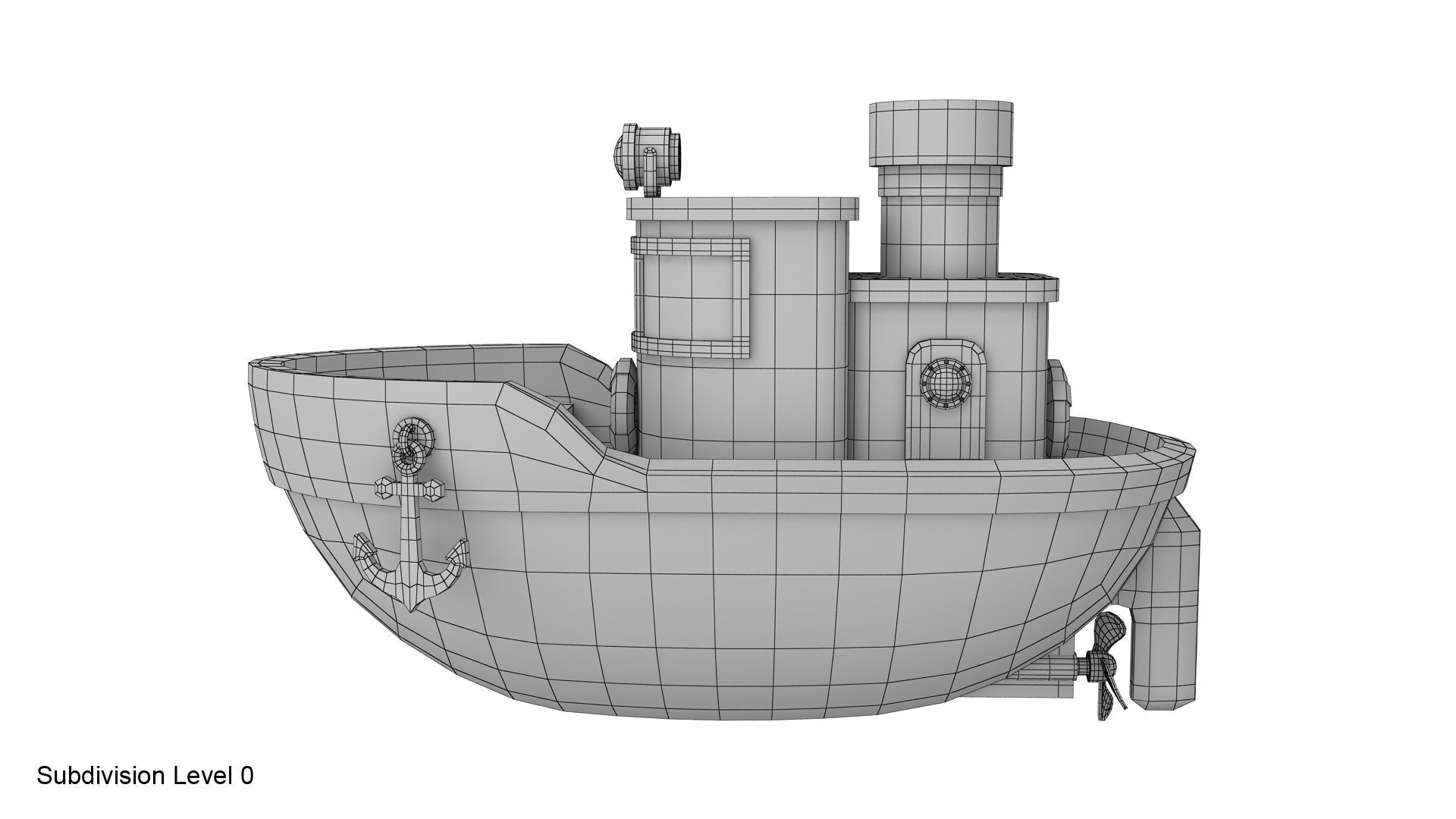 Cartoon boat 3D model_13