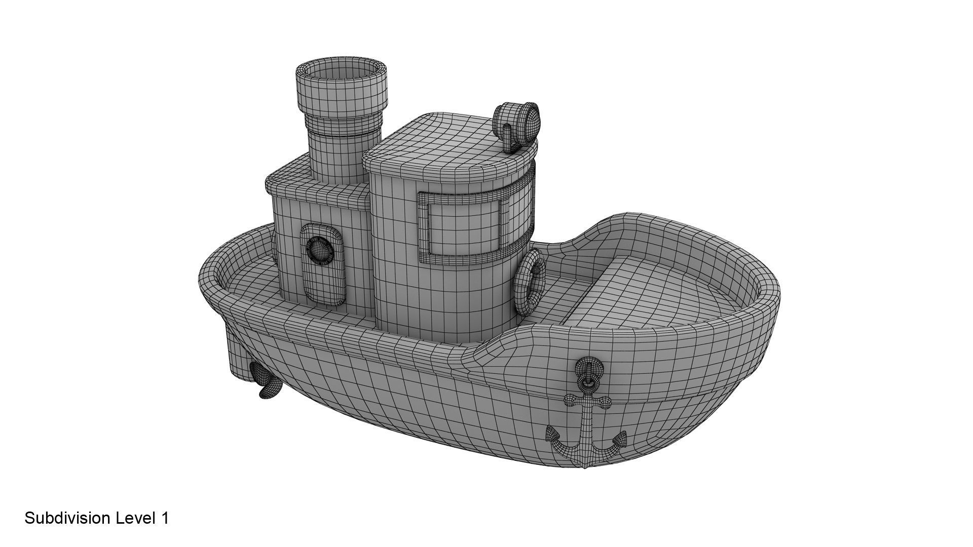 Cartoon boat 3D model_24