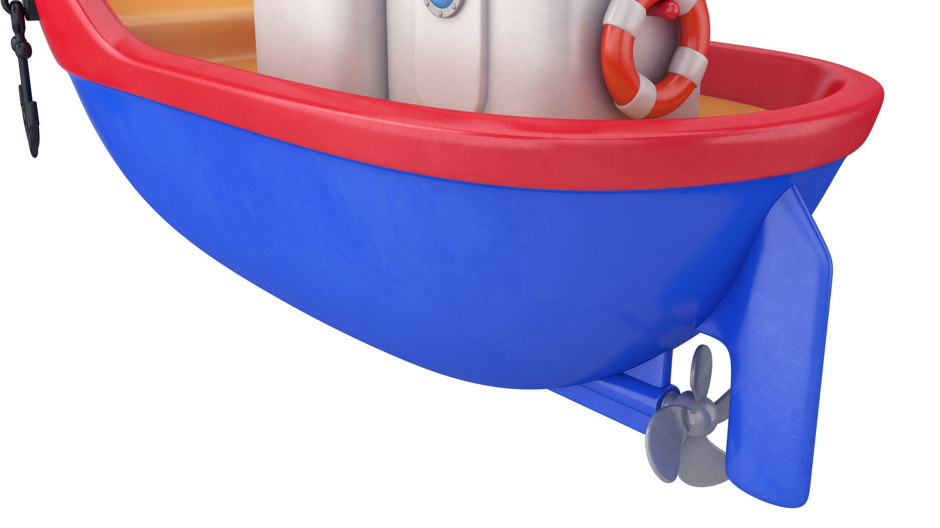 Cartoon boat 3D model_9