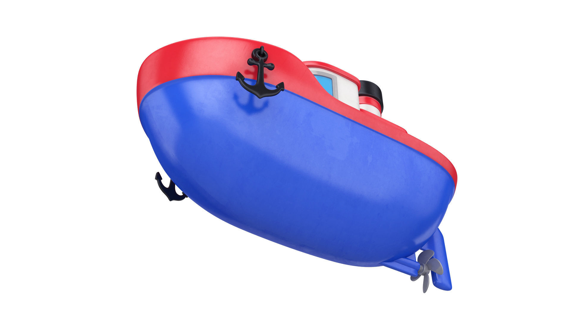 Cartoon boat 3D model_6