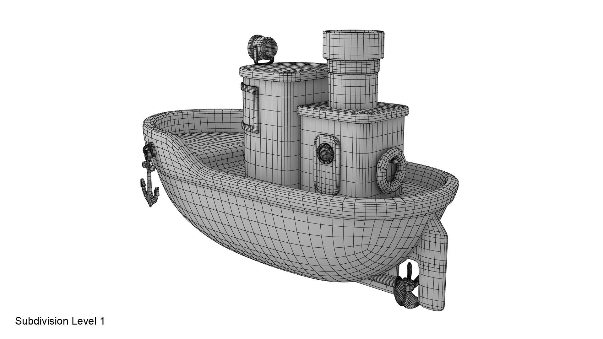 Cartoon boat 3D model_23