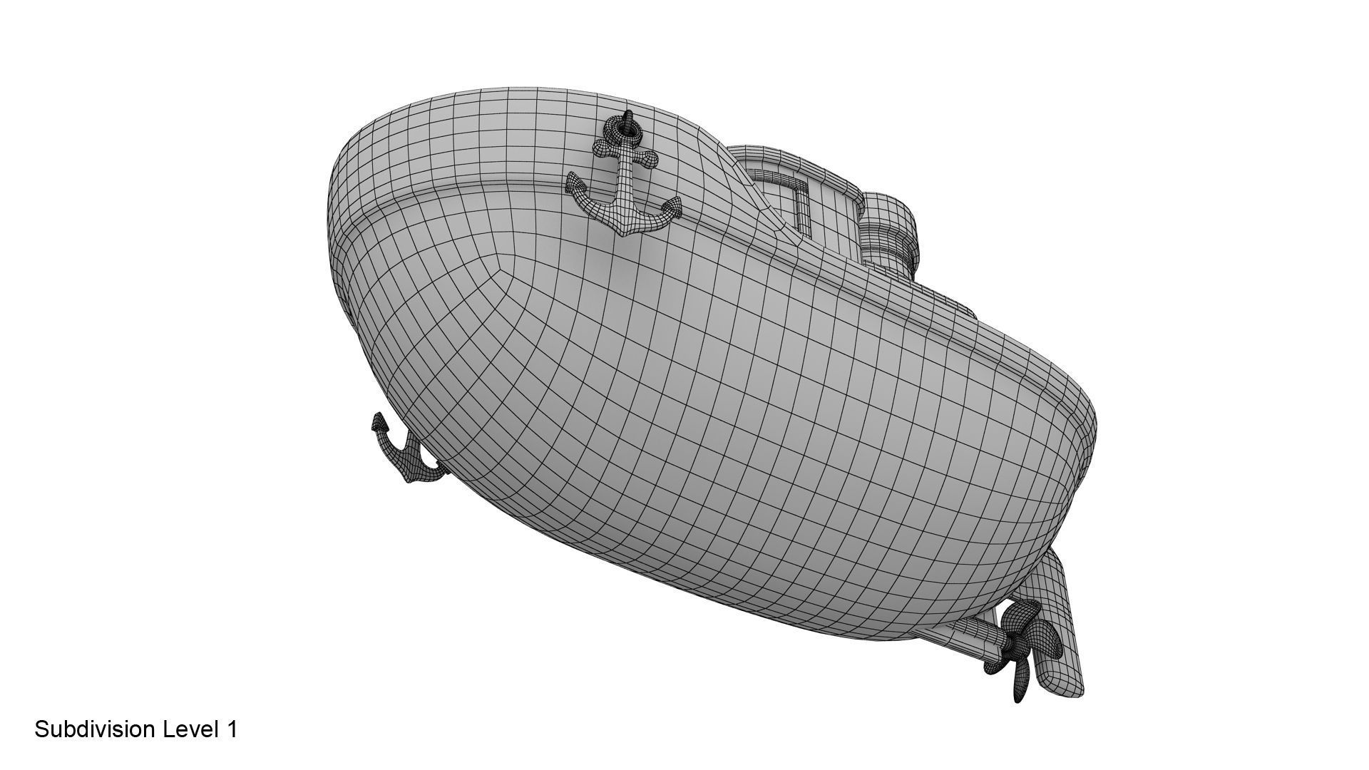 Cartoon boat 3D model_25