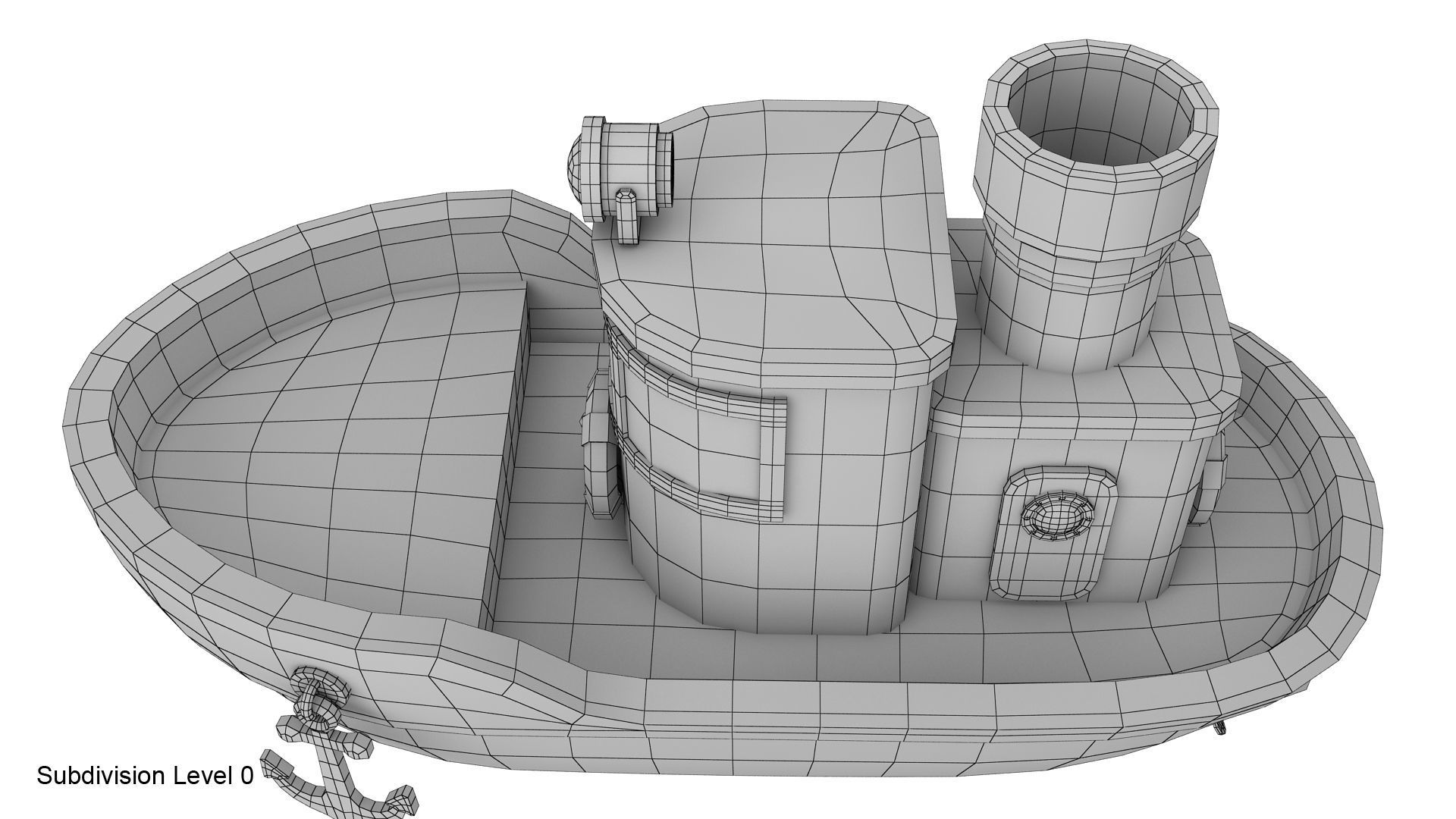 Cartoon boat 3D model_20