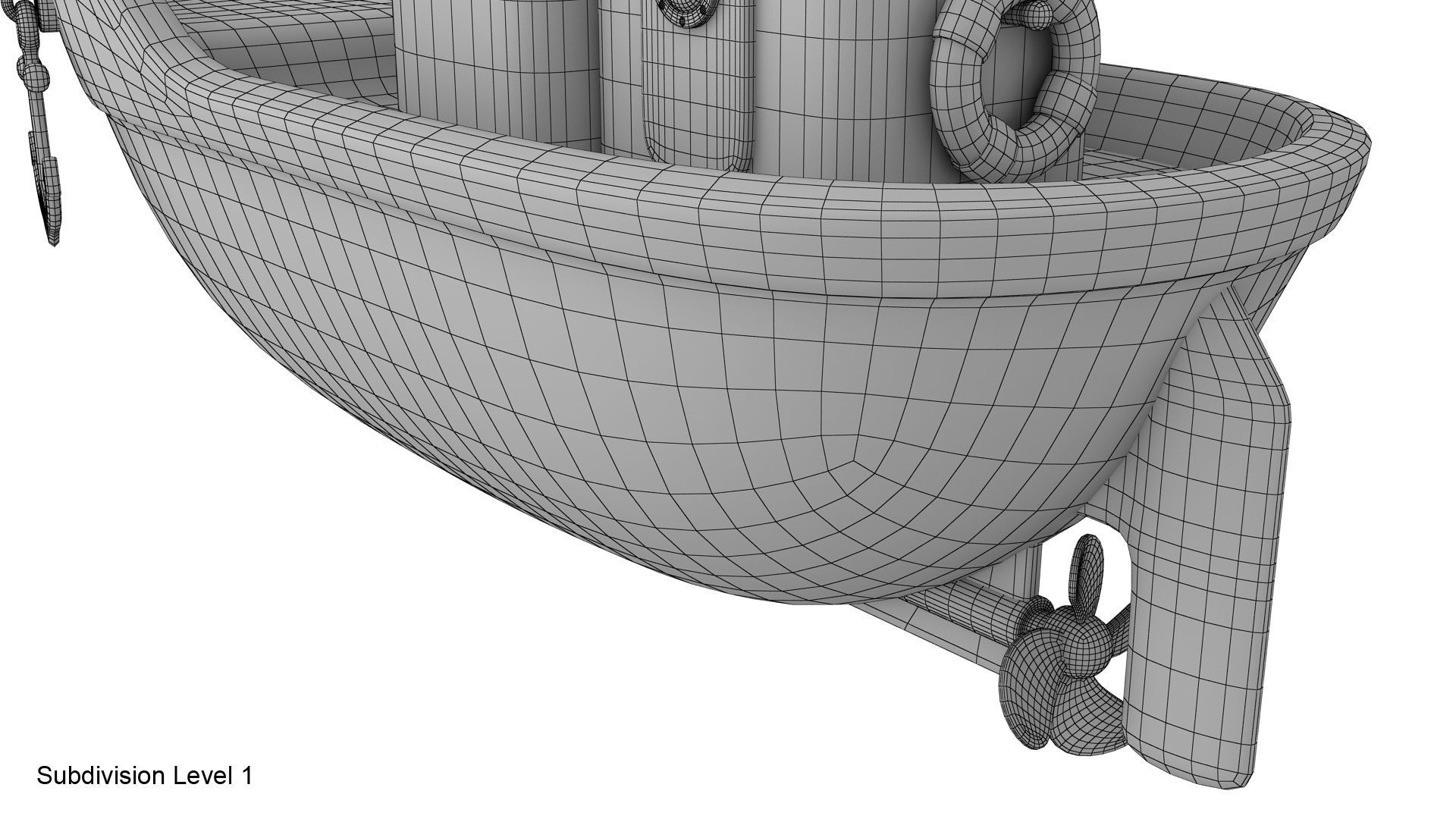 Cartoon boat 3D model_28