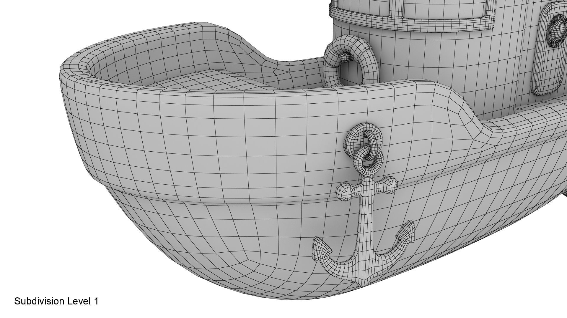 Cartoon boat 3D model_27