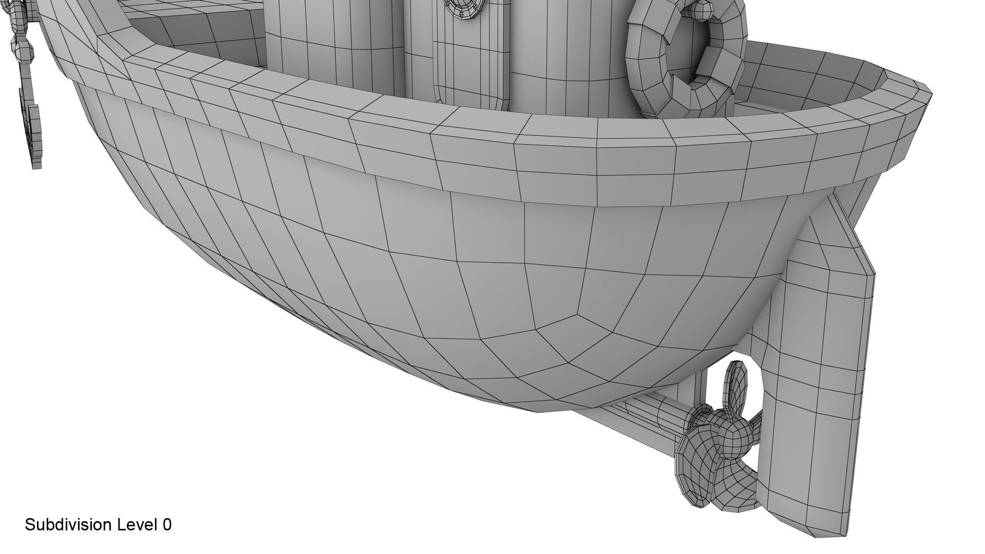 Cartoon boat 3D model_19