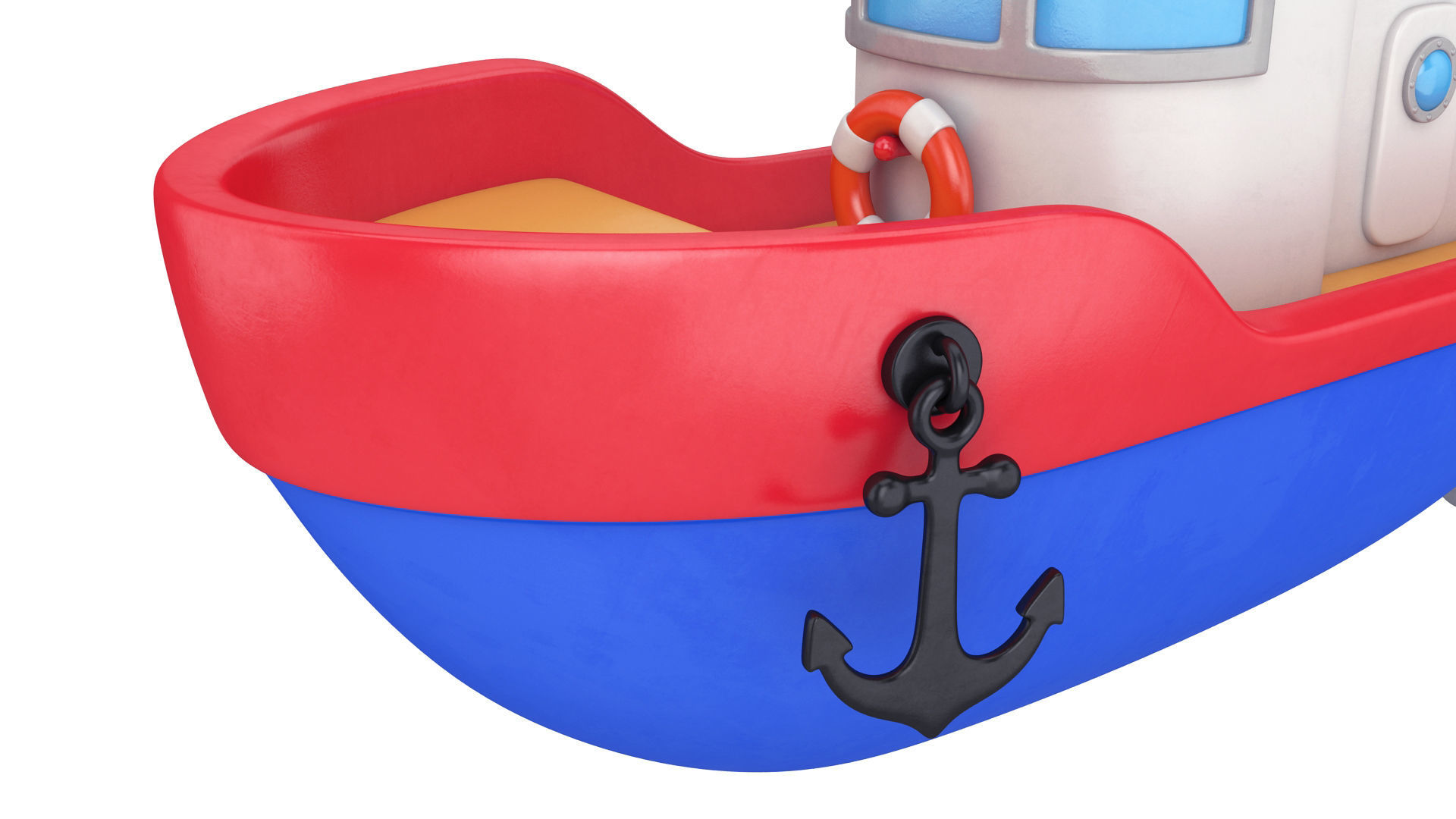 Cartoon boat 3D model_8