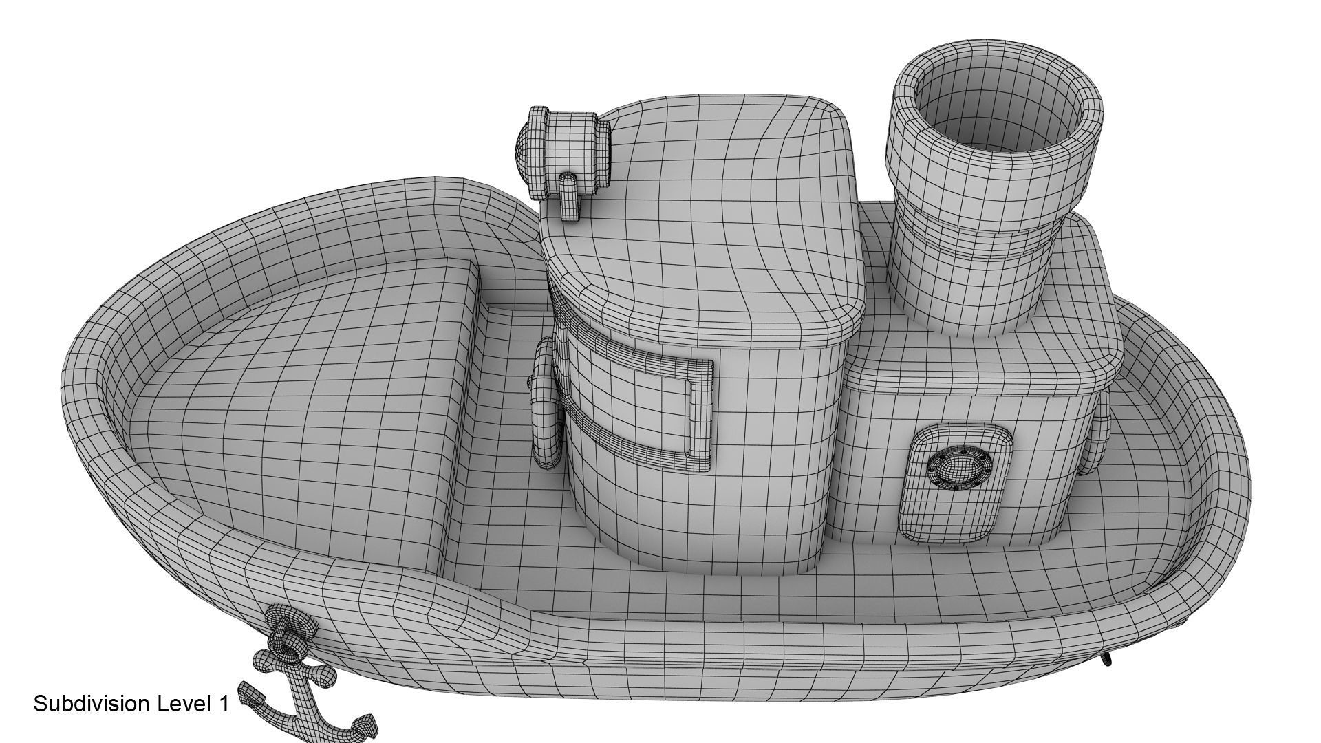 Cartoon boat 3D model_29