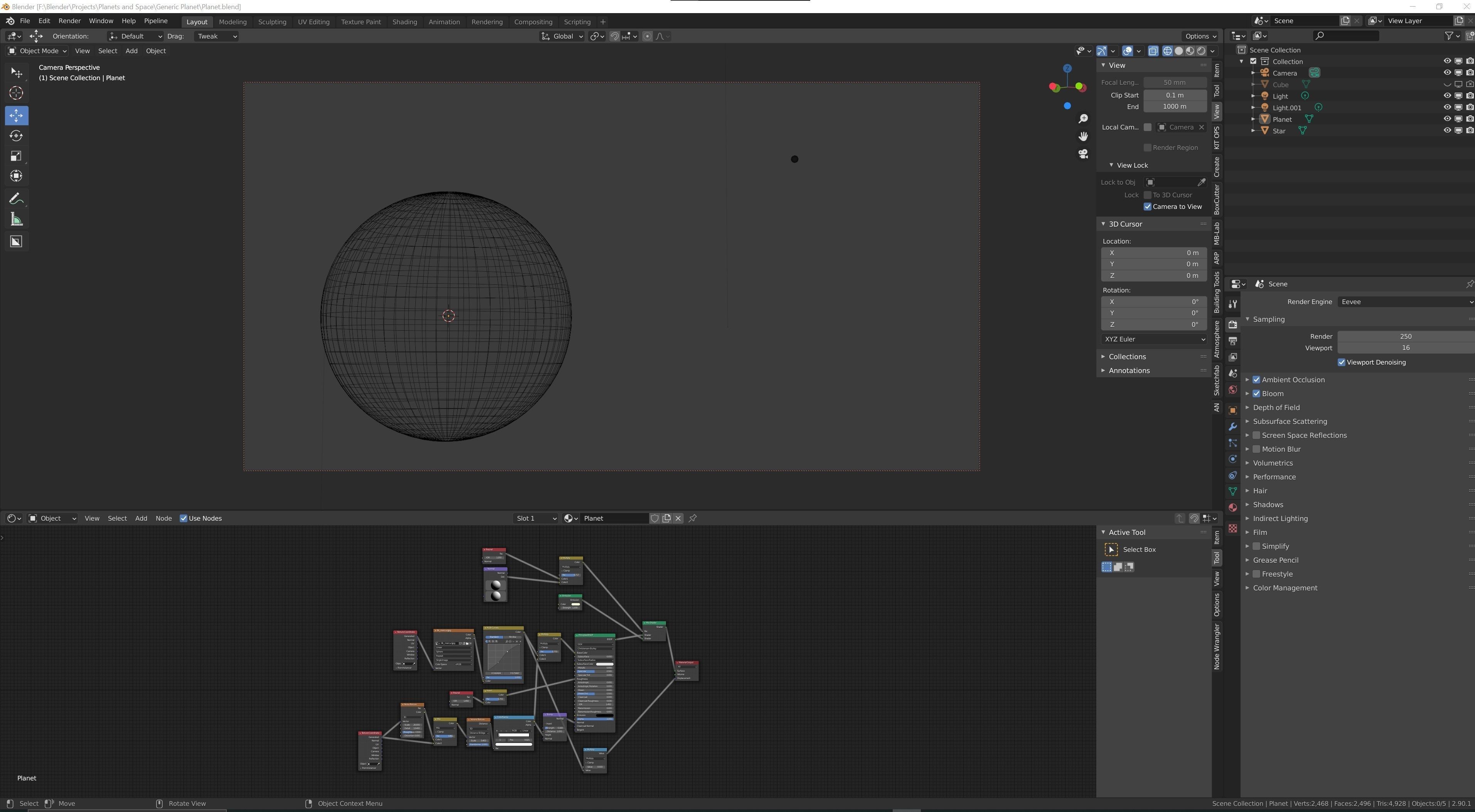 Red Alien Planet orbiting a star - includes 8k mercury texture  3D model_10