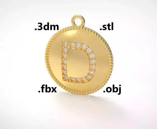Model 169 Alphabets Necklace  The Letter D Necklace Camber 3D print model