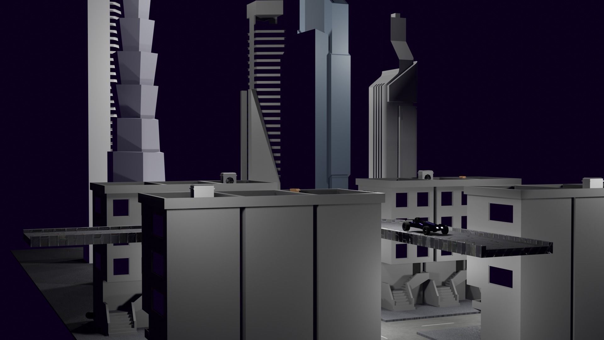 City of Future -  animated textured  Low-poly 3D model_3