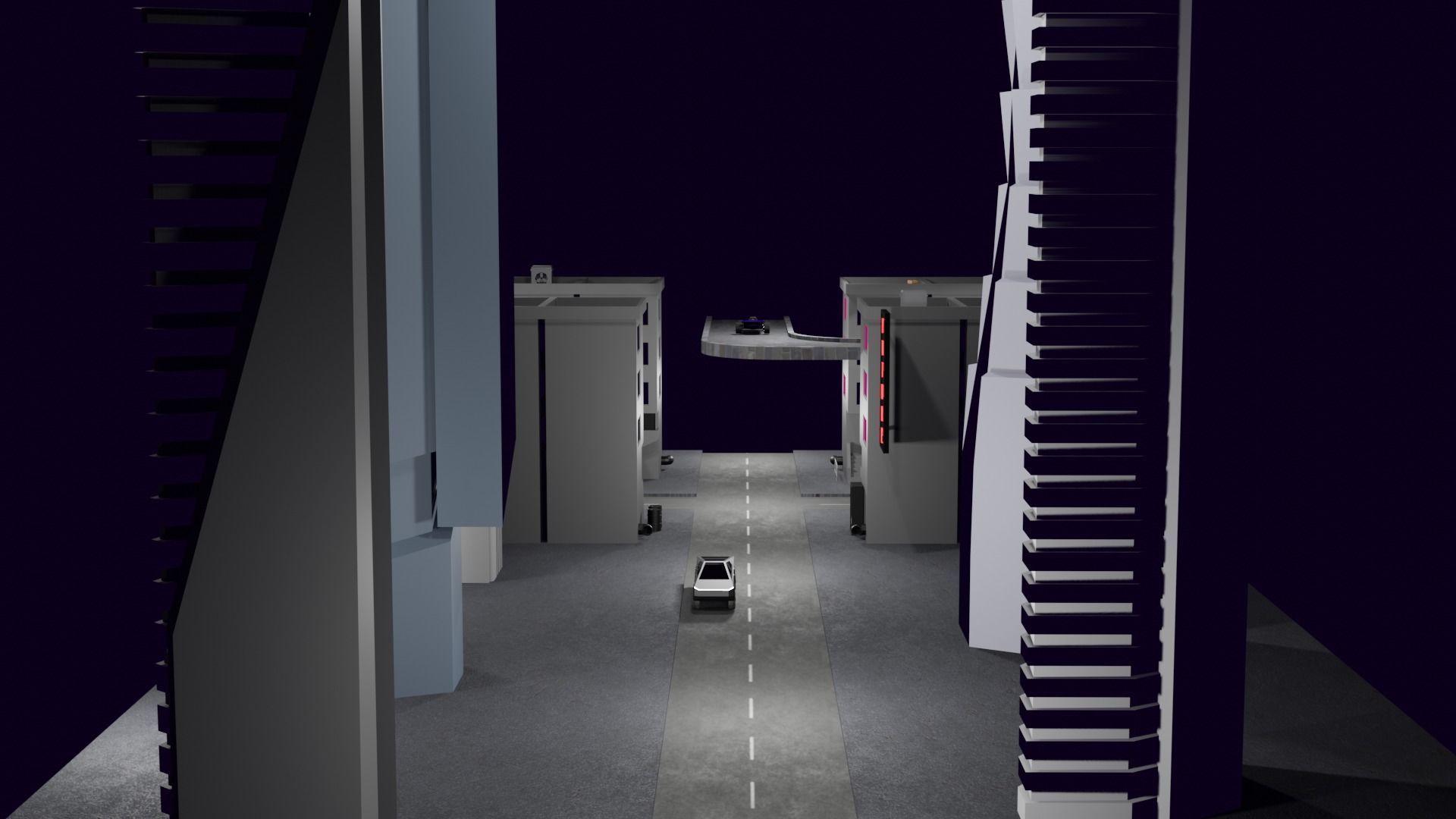 City of Future -  animated textured  Low-poly 3D model_1