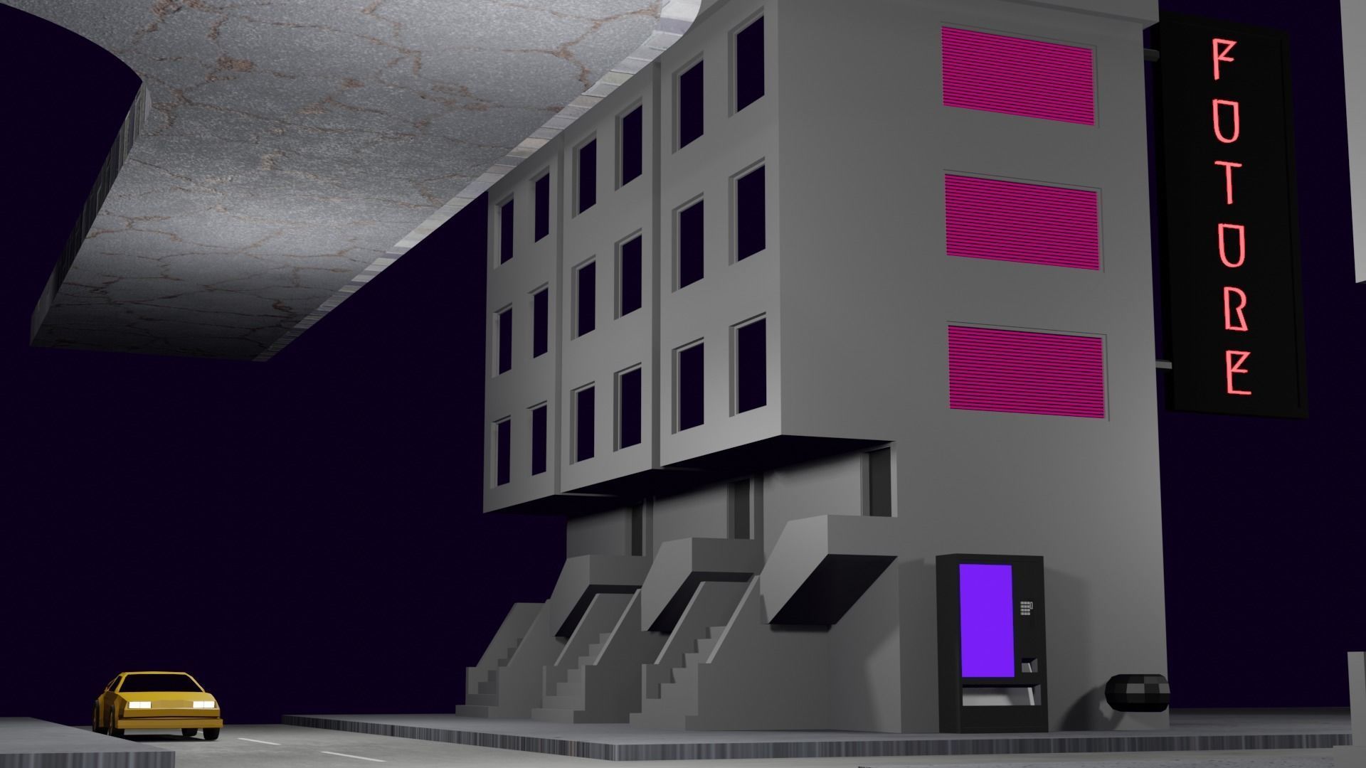 City of Future -  animated textured  Low-poly 3D model_5