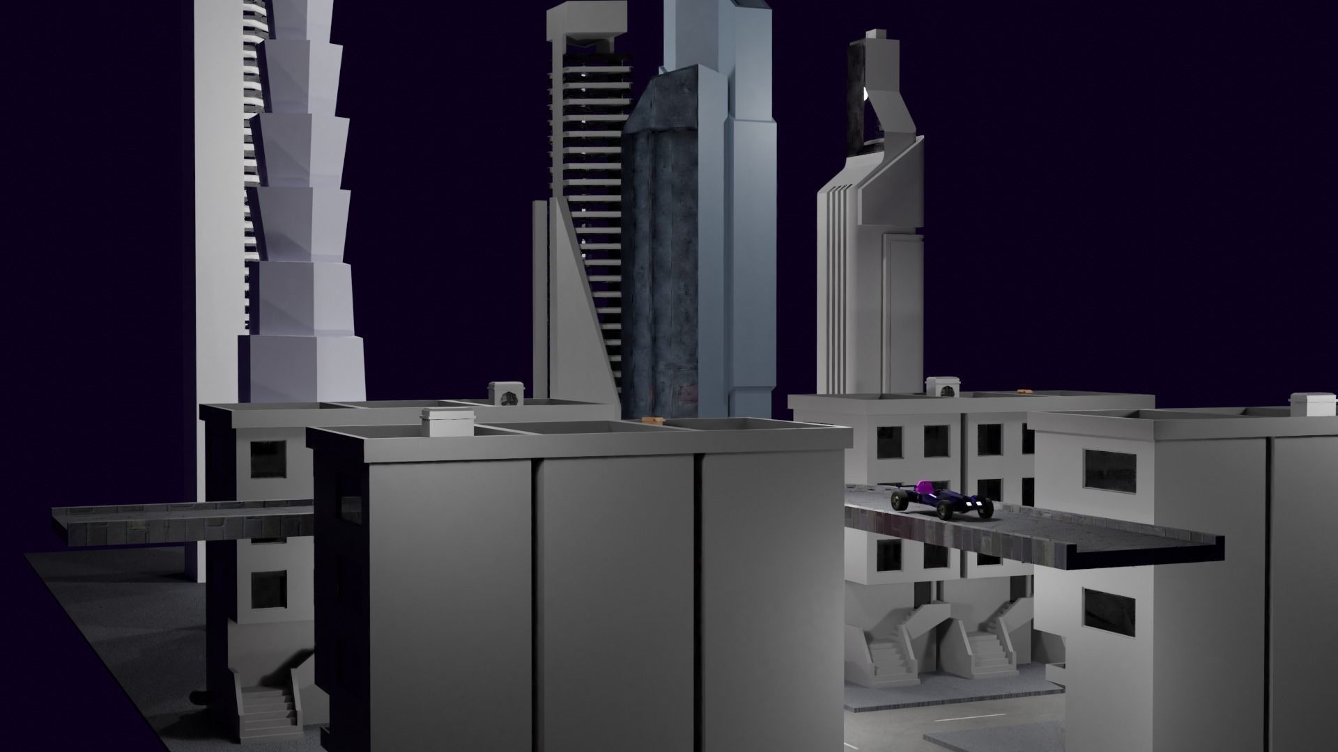 City of Future -  animated textured  Low-poly 3D model_2
