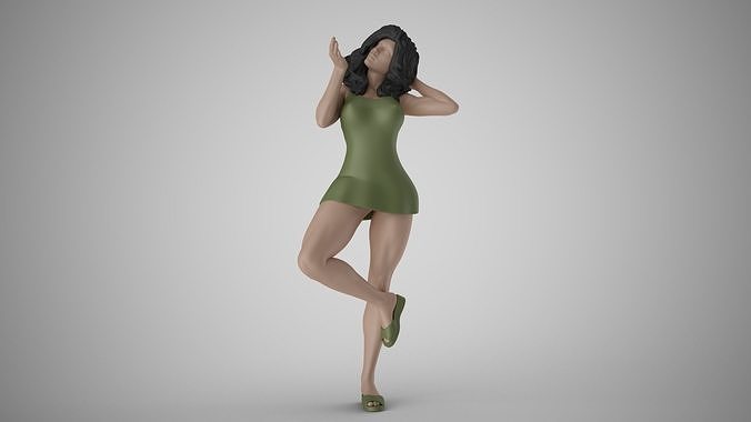 Woman Seeing Something Above 2 3D print model